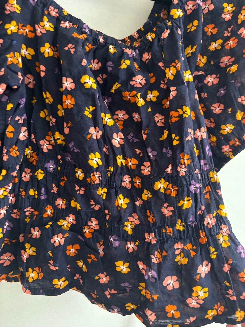 Madewell Aloha Floral Puff Sleeve Blouse SZ S